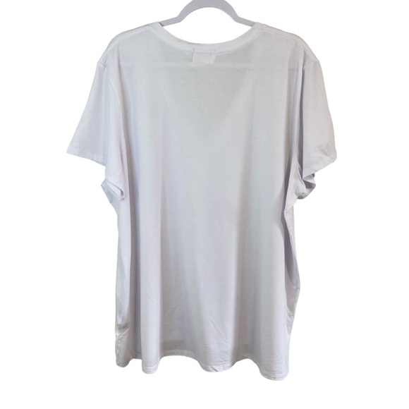 Franc - White Cotton Blend V-Neck T-shirt - 4X - CANADA - Picture 3 of 7